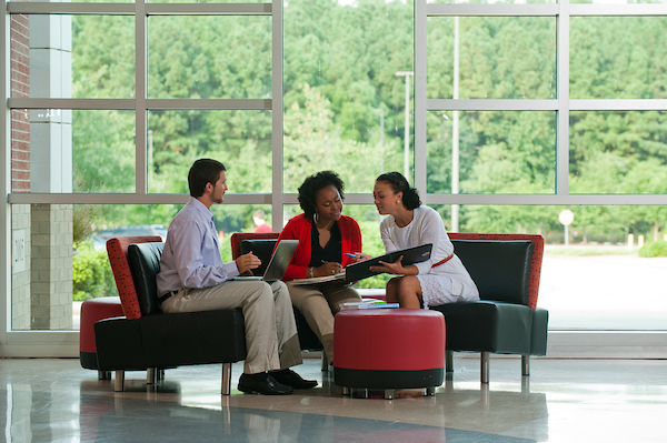 College of Education students talk with each other at the Friday Institute
